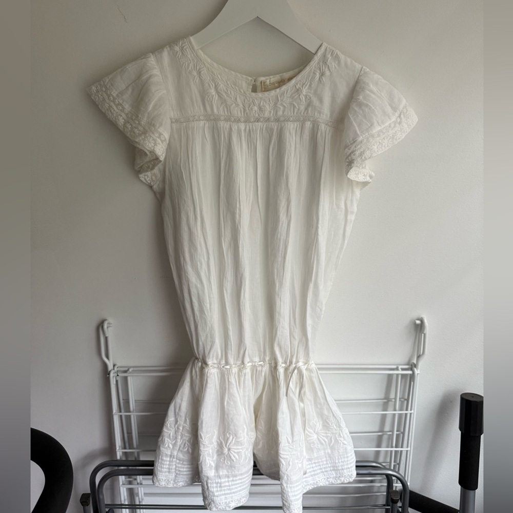 Girls size 7y loveshackfancy White Short Sleeve Dress